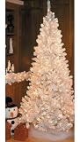 9' White Slim Siberian Fir Pre-Lit Artificial Christmas Tree - Clear Lights