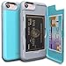 iPhone 7 Case, TORU [iPhone 7 Wallet Case Teal] Dual Layer Hidden Credit Card Holder ID Slot Card Case with Mirror for iPhone 7 (2016) / iPhone 8 (2017) - Cyan