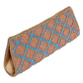 Exquisite Hand Embroidered & Beaded Vegan Clutch 