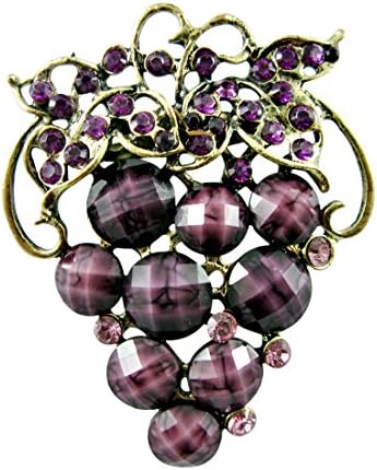 Lavish Purple Grape Cluster Brooch