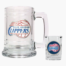 Click here to buy Los Angeles Clippers Boilermaker Set (15 oz. Mug and 2 oz. Shot Glass) by Great American Products.