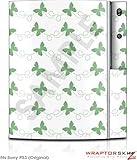 Sony PS3 Skin Pastel Butterflies Green on White
