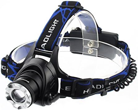 TigerTu Head Light Super Bright Rechargeable LED White Light Adjustable Spot,Scalable Focusing,Headlamp,with AC Recharger,2*18650 Battery