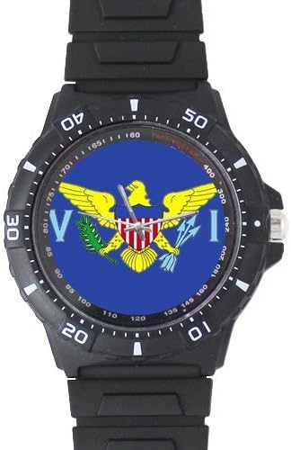 Virgin Islands Flag Printing Stainless Steel Lady's Wrist Watch