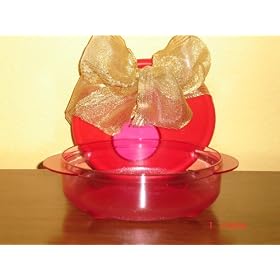 Tupperware Rock 'N Serve Round Bowl 2 1 2 Cup- Candy Cane by Tupperware