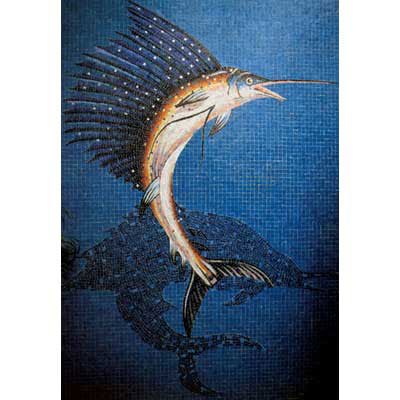 Daltile Glass Mosaic Murals Sailfish 110 X 89 Ceramic Tile & Stone
