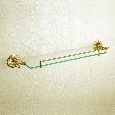 Antique Ti-PVD Shelf with Satin Glass