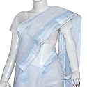 India Sari Womens Fashion in Cotton with Chikan Embroidery Blue (chsari124)