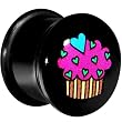 9/16" Acrylic Single Flare Heart Sprinkle Cupcake Plug