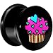 9/16" Acrylic Single Flare Heart Sprinkle Cupcake Plug