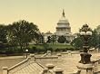 Capitol from Library of Congress Steps, 1898 - Print of a Vintage Photochrom Image from the Library of Congress Collection