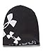 Under Armour Girls' UA Glow Beanie (Youth), Black (001)/White, One Size Fits All