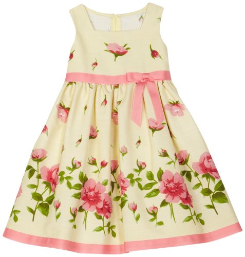 Bonnie Jean Girls 2-6x Toddler Girls Yellow Linen Dress, Yellow, 3
