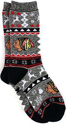 Chicago Blackhawks Xmas Socks, Medium