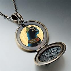 Pugster Egyptian- Bastet Cat Photo Italian Pendant Necklace