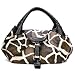 Designer Inspired Giraffe Faux Leather Trim Spy Bag Handbag