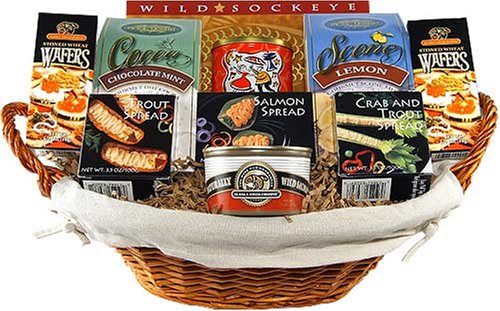 Thinking of You Smoked Salmon Gift Basket by Alaska Smokehouse & The Famous Pacific Dessert Company