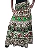Long Wrap Skirt- White Green Printed Cotton Wrap Around Maxi Dress Gift Idea