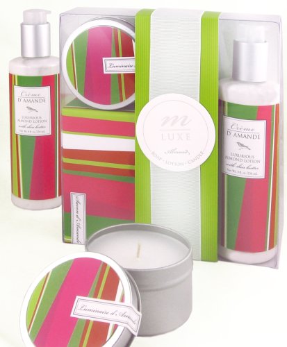 Mudlark Happy Stripes Mluxe Bath Collection, Acetate Box With Band & Ribbon by Mudlark