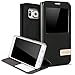 Galaxy S7 Case, USAMS & Kollea Big Window View Premium PU Leather Folio Flip Cover Case W Stand View for Samsung Galaxy S7 - Black