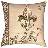 Fleur de Lis Indoor/Outdoor Weather Resistant Fabric Pillows (Set of two 20 inch)