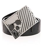 G by GUESS Skull Plaque Perforated Belt