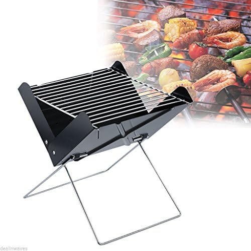 Portable Stainless Steel Charcoal Folding BBQ Grill Camping Outdoor