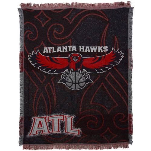 NBA Atlanta Hawks 48'' x 60'' Navy Blue Tattoo Jacquard Woven Blanket Throw