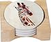 CounterArt Giraffe Design Round Absorbent Coasters in Wooden Holder, Set of 4