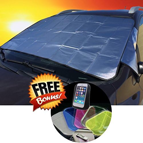 The Best Sunshade for Car Windshield. This Sun Shield Installs Outside For Maximum UV Ray Reflection. Easy Install with Convenient Storage Bag.