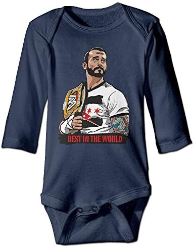 LEAF Cm Punk Long Sleeve Romper Bodysuit For 6-24 Months Boys &amp; Girls Size 24 Months Navy