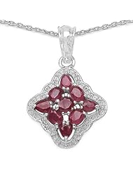 2.15 Carat Genuine Ruby Sterling Silver Pendant
