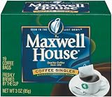 Maxwell House Decaf Original Roast Coffee Singles(Medium), 19-Count Single Serve Coffee Bags (Pack of 4)