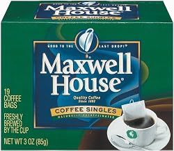 Maxwell House Decaf Original Roast Coffee Singles(Medium), 19-Count Single Serve Coffee Bags (Pack of 4)