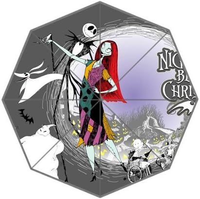 Generic Custom The Nightmare Before Christmas And Ghost Halloween Printed Auto Foldable Sunny Rainy Umbrella 100% polyester