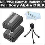 2 Pack Battery Kit For Sony A55, A33, DSLR SLT A55, SLT A33 DSLR Camera Includes 2 Replacement Extended NP-FW50 (2200 mAH) Batterries + Mini Flexiible Tripod + BP MicroFiber Cleaning Cloth