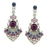 Summer Violets Exotic Fan Drop Earrings