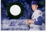 2005 Upper Deck Hall of Fame Cooperstown Calling Autograph - Material Green CO-NR3 Nolan Ryan (Mets) New York Mets (Autographed - Piece of Authentic Game Used Jersey - Serial #D To 15 - Baseball Cards)