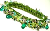 Chunky Beaded Crystal Stone Aqua Amethyst Green Peridot Bracelet 