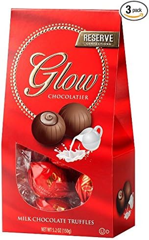 Milk Chocolate Truffles with Creamy Milk Filling (Pack of 3) by Glow Chocolatier | Delicious Gourmet Treats with Premium Cocoa | Perfect Holiday, Thanksgiving, Christmas Gift