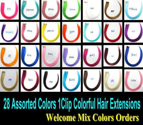 Liaohan® Single Clip in Hair Extensions Highlight Hair Clip on Hairpieces Colorful Hair Extensions 20pcs/Lot