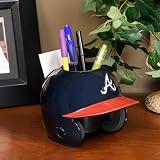 Atlanta Braves Navy Blue Mini Baseball Helmet Desk Caddy