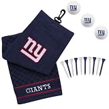 NFL New York Giants Embroidered Golf Towel, Golf Balls & Multicolored Tees Gift Set -