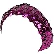 Sequins Shimmer Sparkle Stretch Beret Beanie Hat Purple
