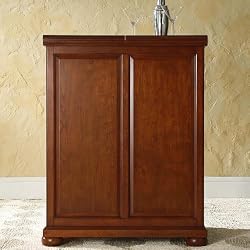 Crosley Furniture Alexandria Expandable Bar Cabinet in Classic Cherry Finish