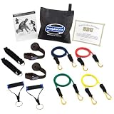 Bodylastics 11 pcs *BASIC TENSION (88 lbs.) Quick-Clip Resistance Bands System with 4 D.G.S. anti-snap exercise tubes and Heavy Duty components