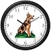 German Shepherd Dog Wall Clock by WatchBuddy Timepieces (Black Frame)