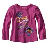 Toddler Girls' Dora the Explorer Pink Long-sleeve Heart Love Tee
