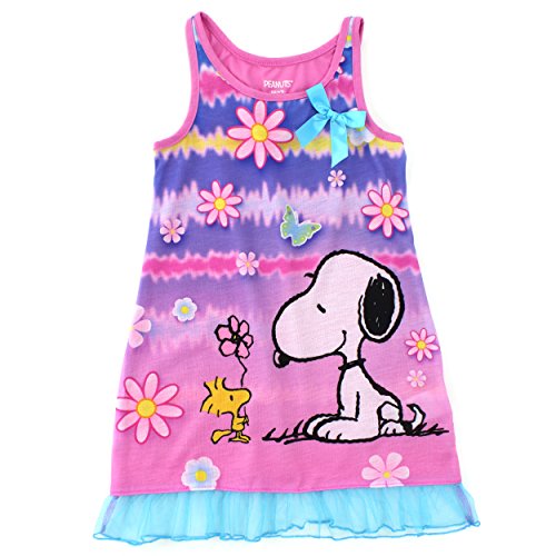 Peanuts Snoopy Girls Pink Poly Nightgown Pajamas