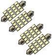 Cutequeen Trading White 42mm(1.72") 16-smd 12v Festoon Dome Light LED Bulbs 211-2 212-2 569 578 - White (Pack of 4)